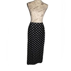 Black and White Polka Dot Long Skirt